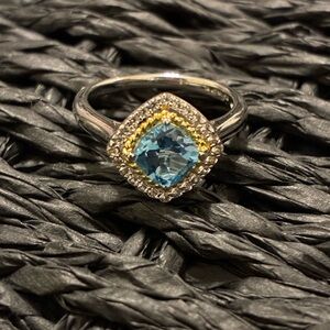Zales Elegant Blue and Silver Ring